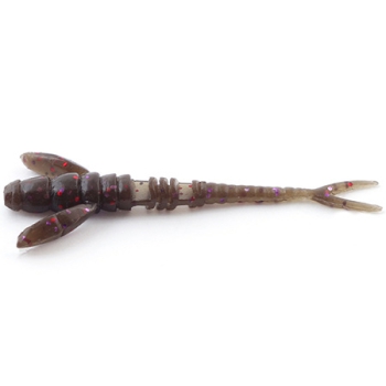 FishUp Flit 1,5" - 4,1cm - 10 Stück - Farbe 050 - Green Pumpkin Brown/Red & Purple